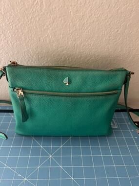Kate Spade Love Shack Heart Shaped Crossbody Bag Saffiano Leather Teal Color